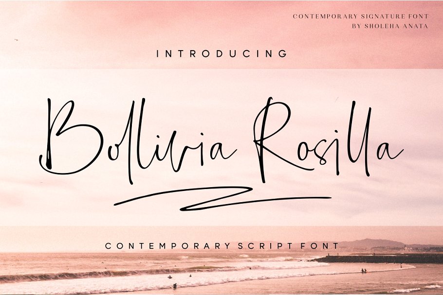 Beispiel einer Bollivia Rosilla-Schriftart